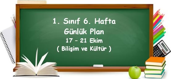 2022-2023 Eğitim Öğretim Yılı 1. Sınıf 6. Hafta Günlük Planlar